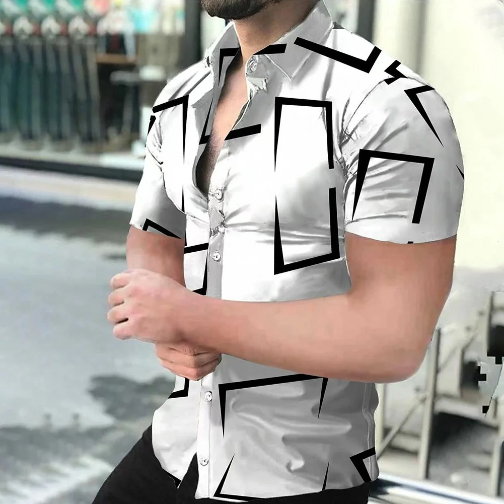 2023 חדש באיכות גבוהה הוואי הבארוק שרוול קצר 3D מודפס של הגברים חולצה