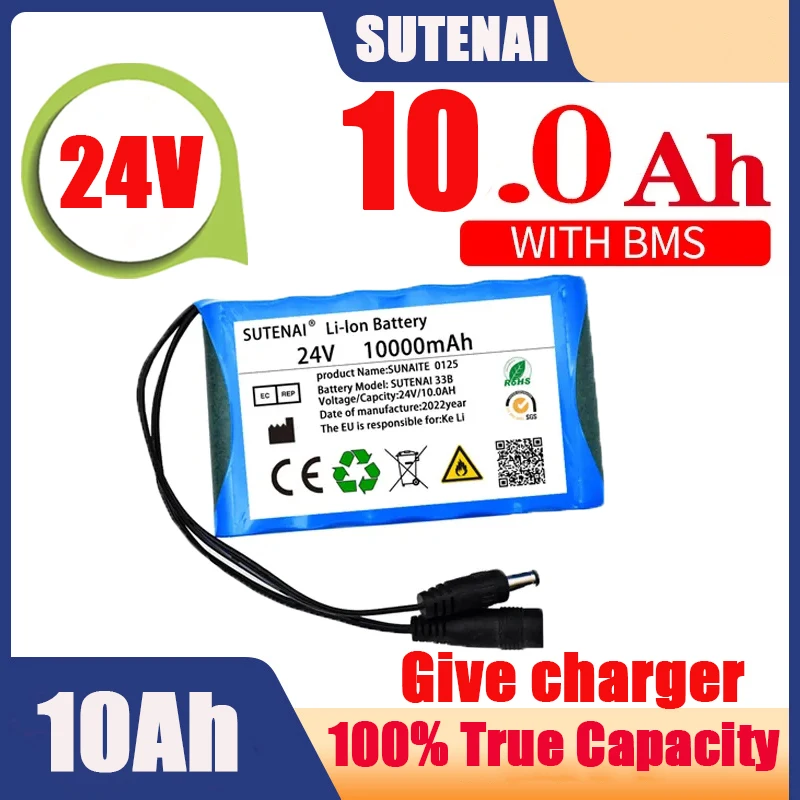 24V 10Ah 25.2 V 6S1P Li-Ion battery pack ליתיום סוללות עבור מנוע חשמלי לאופניים ebike קטנוע צעצועים לקדוח עם BMS