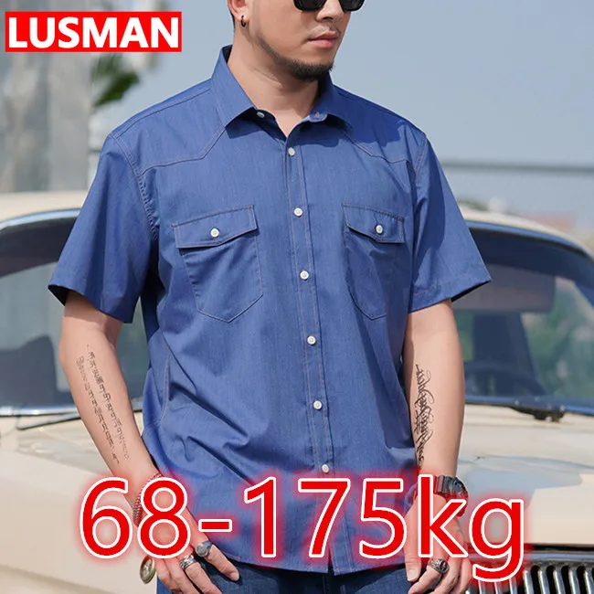 68-175KG אופנה גדולים שרוול קצר חולצות לגברים 9XL בתוספת גודל מזדמן חופשי החולצה גדול גודל Ssummer גברים מקסימום