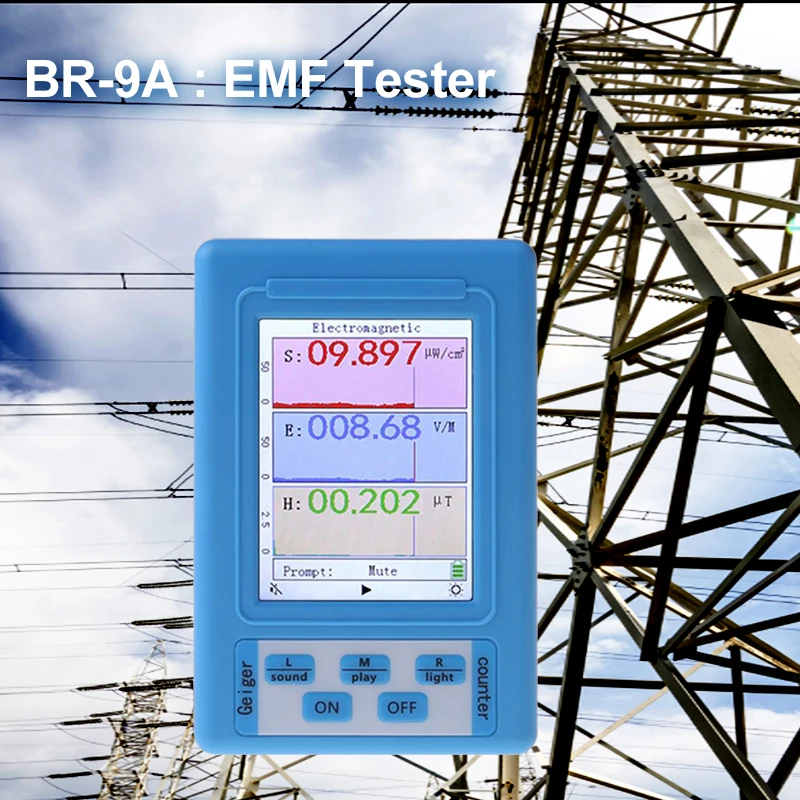 BR-9A/9B/9C/BR-6 תצוגת LCD גלאי קרינה משולבת גלאי קרינה צג מד מינון קרינה הבוחן EMF מטר