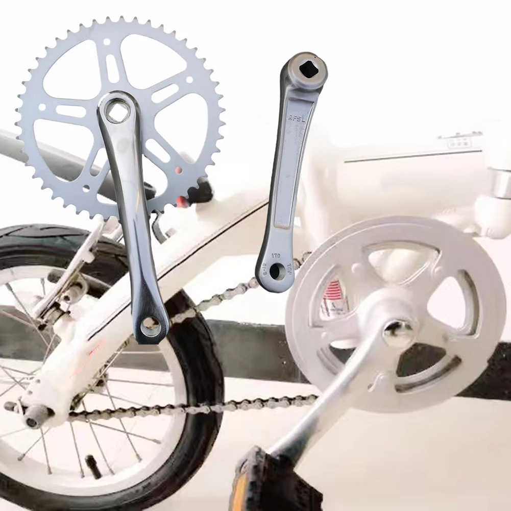 אופניים קראנק Chainwheel להגדיר אופני כביש אופניים Chainset גלגל 42T 170mm כסף עבור מהפך אופניים MTB כיכר חור קראנק דיסק