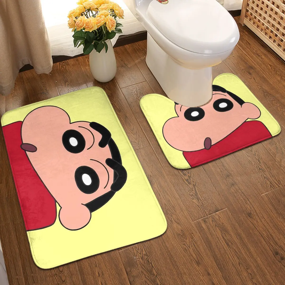 אנימה אופנה האמבטיה שטיח מחצלות להגדיר קליטת מים ו-anti slip שטיח הרצפה 2Piece נגד החלקה רפידות שטיחון לאמבטיה + Contour