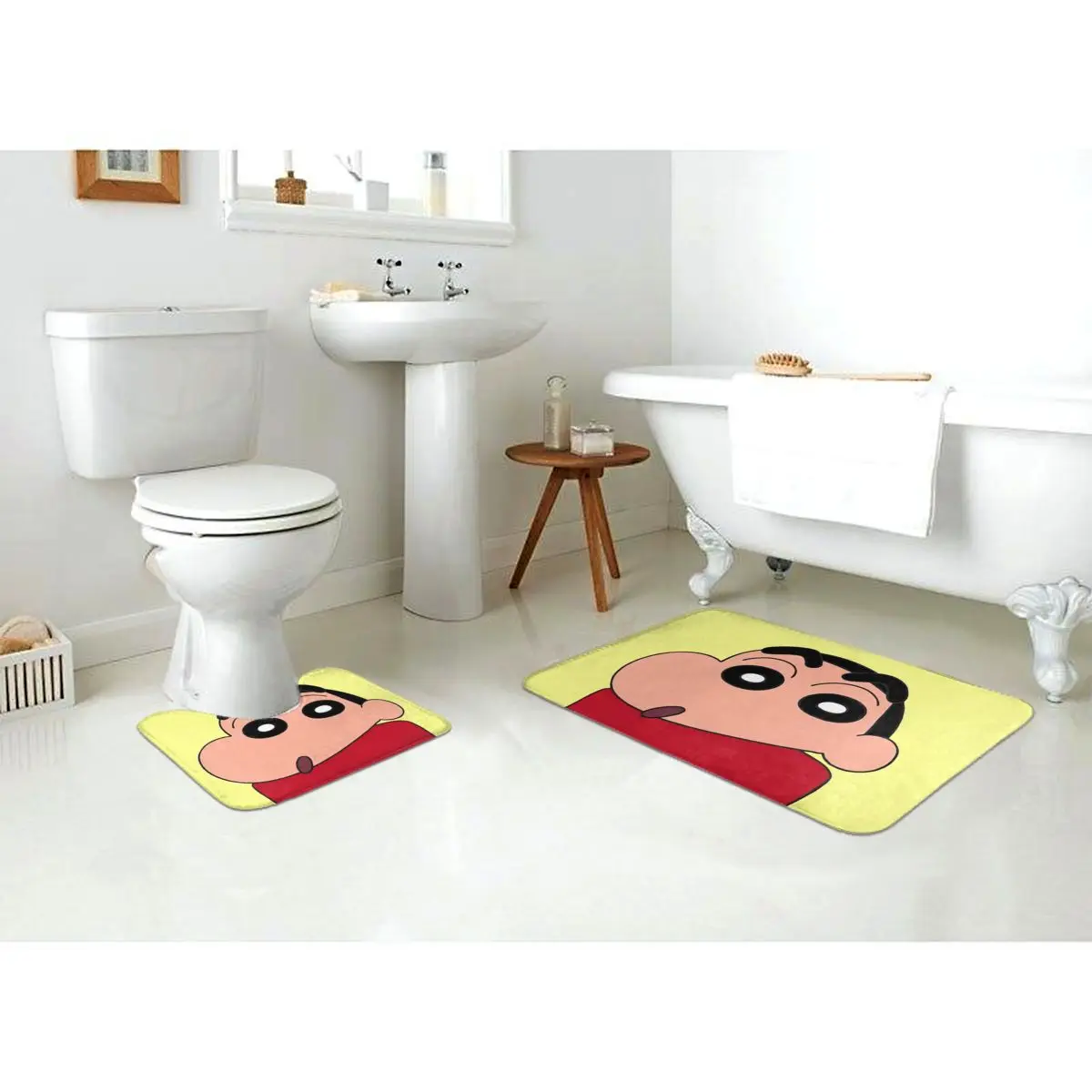 אנימה אופנה האמבטיה שטיח מחצלות להגדיר קליטת מים ו-anti slip שטיח הרצפה 2Piece נגד החלקה רפידות שטיחון לאמבטיה + Contour