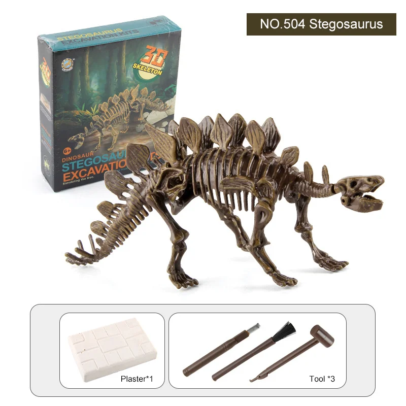 דינוזאור מאובן החפירה ערכות חינוך ארכיאולוגיה מעולה היורה צעצוע סט משחק פעולה לילדים להבין את שלד מודל מתנה