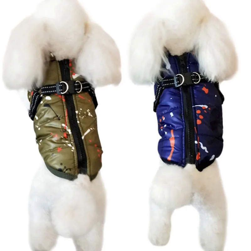 הכלב בחורף מעיל סקי החזה ועל הגב אחד כותנה אפוד ווסט מחמד חסין מעובה תרמי חליפת שלג מעיל נוח תחפושת