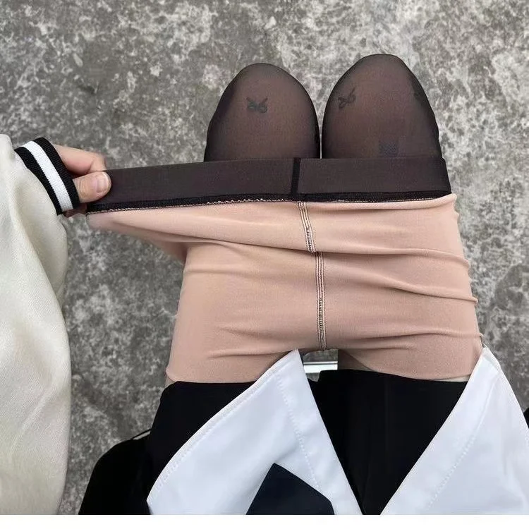סקסית הדפסה חותלות נשים מזייפות שקוף גרביונים חמים עבה צמר גרב במכנסיים פולקה דוט צמר טייץ גרב נשי גרביים