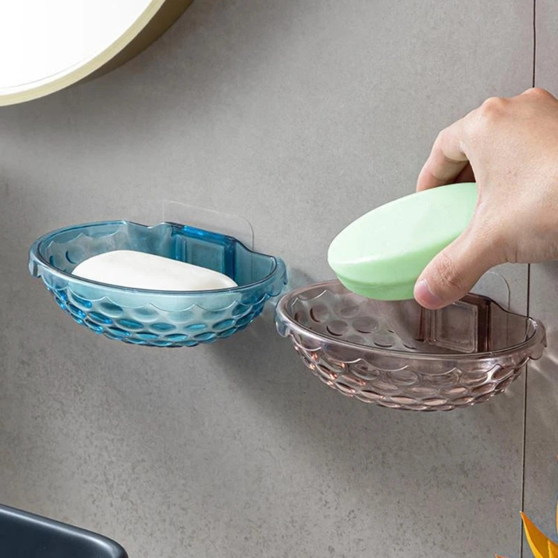 קיר רכוב לסבון ניקוז אקריליק מחזיק סבון דבק עצמי סבון ספוג המנה למטבח אביזרי אמבטיה ביתיים אספקה